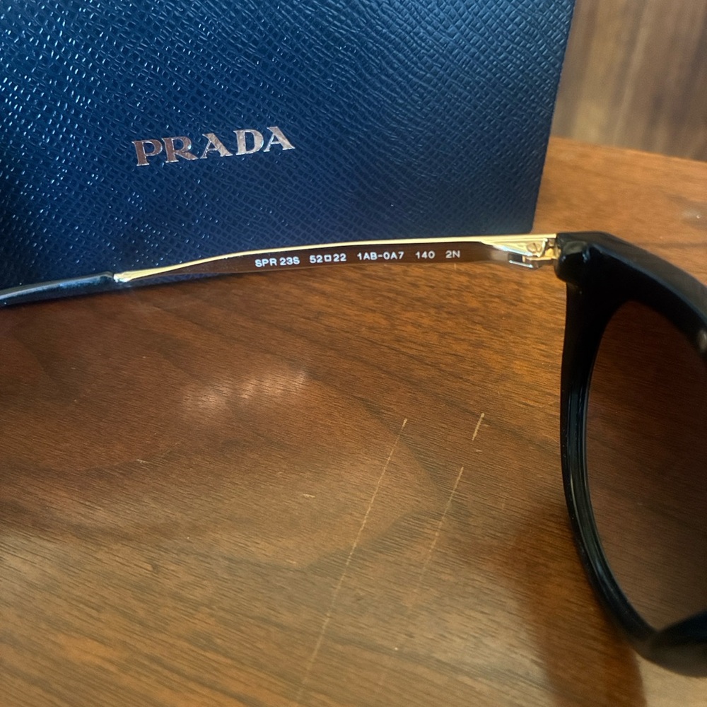 Prada Black and Gold Designer Sunglasses - Picture 5 of 7